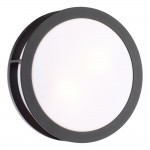 Ratana - Matt Black Wall Lamp with Opal Diffuser IP44