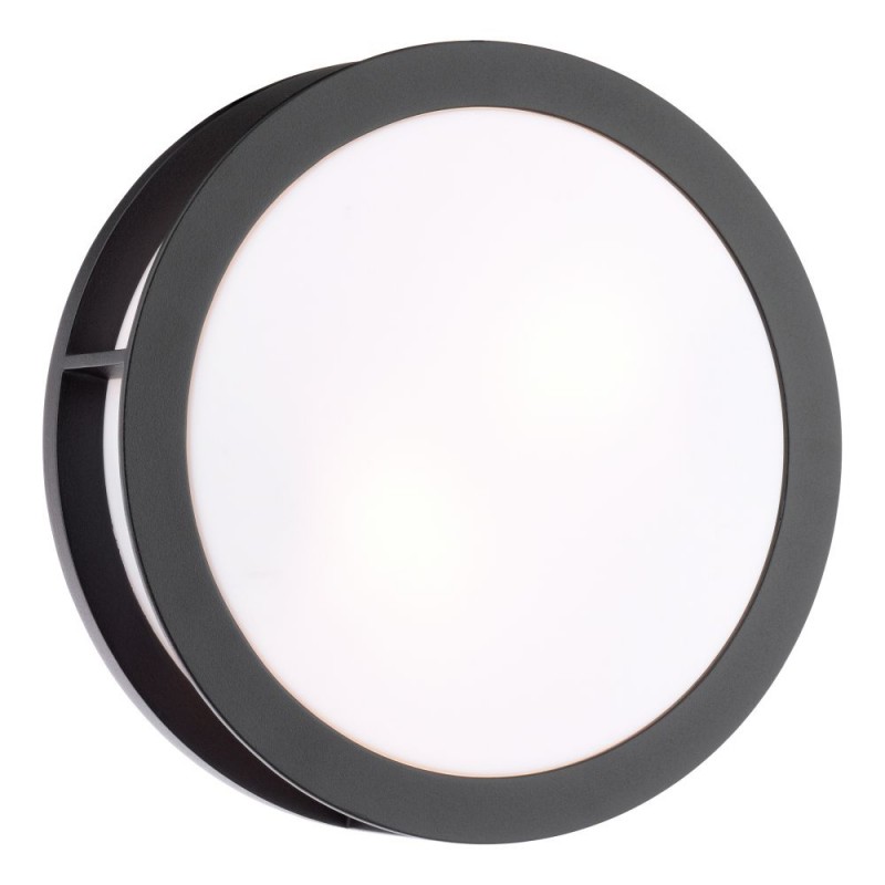 Dar_Vol3-RAT5022 - Ratana - Matt Black Wall Lamp with Opal Diffuser IP44