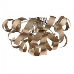 Rawley - Brushed Copper Twist Ribbons 5 Light Ceiling Lamp