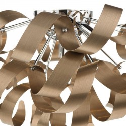 Rawley - Brushed Copper Twist Ribbons 5 Light Ceiling Lamp