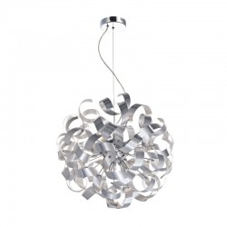 Rawley -  Brushed Aluminum Twist Ribbons 9 Light Pendant Rawley -  Brushed Aluminum Twist Ribbons 9 Light Pendant