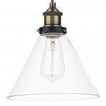 Ray - Clear Glass with Antique Brass Single Hanging Pendant Ray - Clear Glass with Antique Brass Single Hanging Pendant