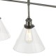 Dar-RAY0338 - Ray - Clear Glass & Antique Nickel 3 Light over Island Fitting