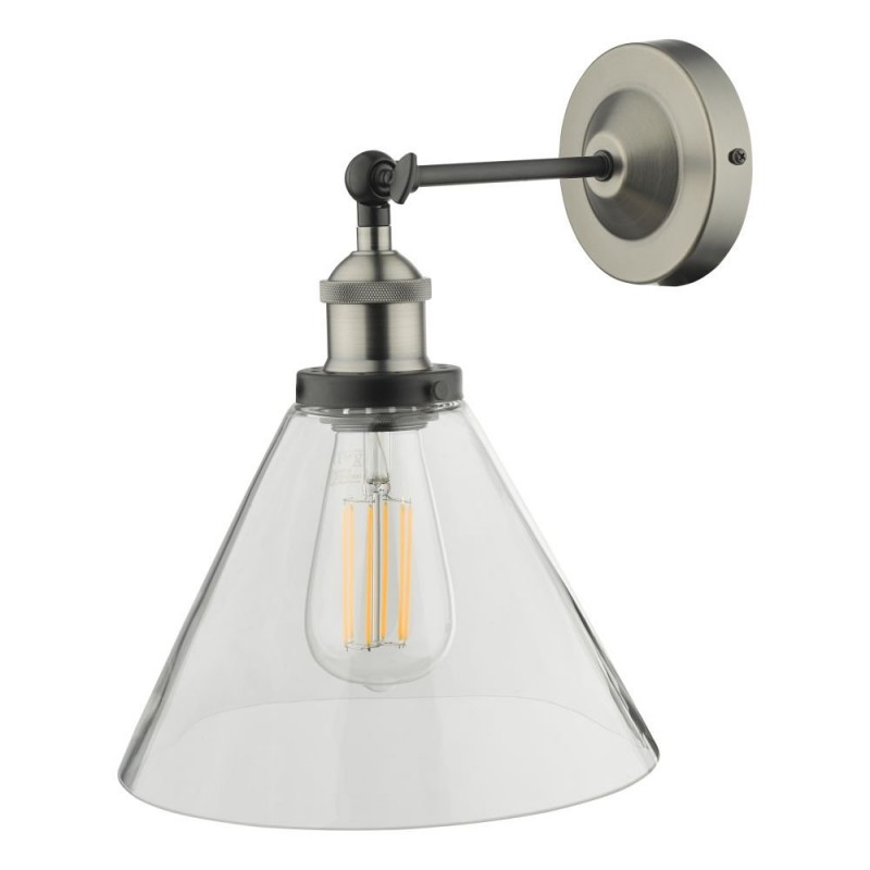 Dar-RAY0738 - Ray - Clear Glass & Antique Nickel Wall Lamp