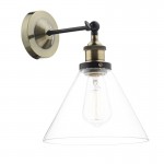 Ray - Clear Glass with Antique Brass Wall Lamp Ray - Clear Glass with Antique Brass Wall Lamp