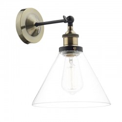 Ray - Clear Glass with Antique Brass Wall Lamp