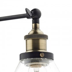 Ray - Clear Glass with Antique Brass Wall Lamp