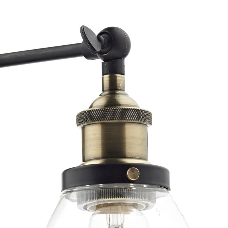 Dar-RAY0775 - Ray - Clear Glass with Antique Brass Wall Lamp