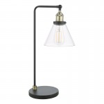 Ray - Antique Brass & Black Table Lamp with Clear Glass Shade Ray - Antique Brass & Black Table Lamp with Clear Glass Shade