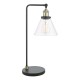 Dar-RAY4275 - Ray - Antique Brass & Black Table Lamp with Clear Glass Shade