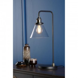 Ray - Antique Brass & Black Table Lamp with Clear Glass Shade Ray - Antique Brass & Black Table Lamp with Clear Glass Shade