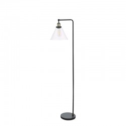 Ray - Antique Brass & Black Floor Lamp with Clear Glass Shade Ray - Antique Brass & Black Floor Lamp with Clear Glass Shade