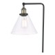 Dar-RAY4975 - Ray - Antique Brass & Black Floor Lamp with Clear Glass Shade