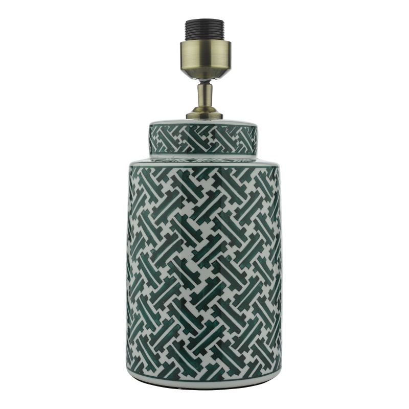 Dar-REE4224 - Reese - Base Only - Green & White Ceramic Table Lamp