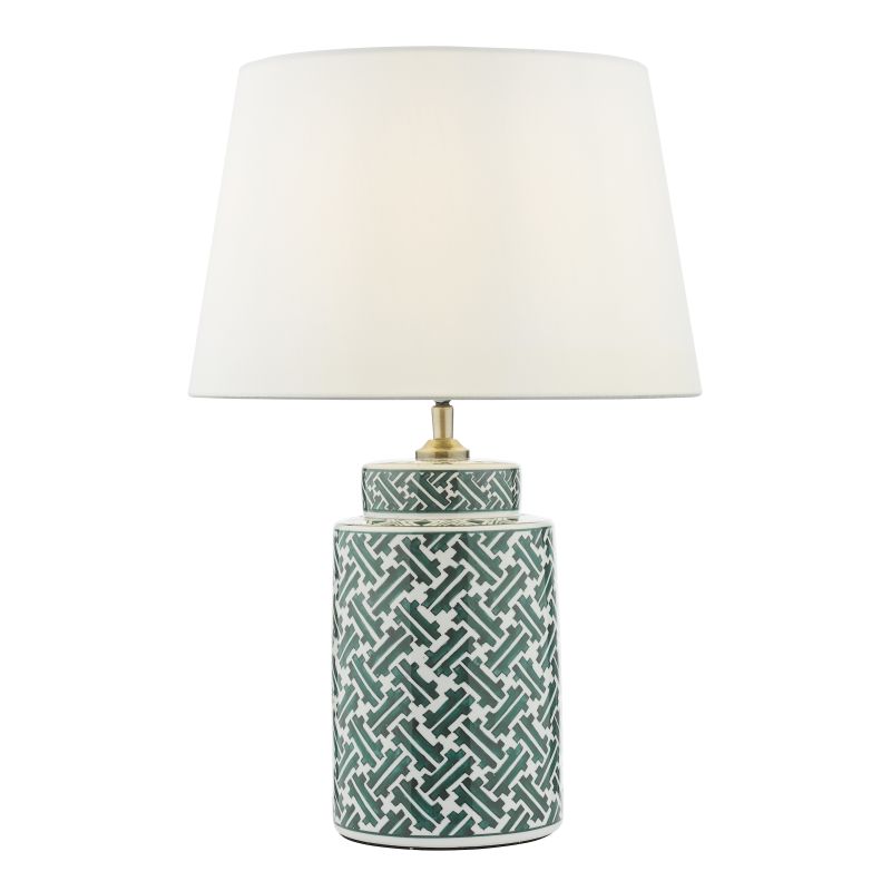 Dar-REE4224 - Reese - Base Only - Green & White Ceramic Table Lamp