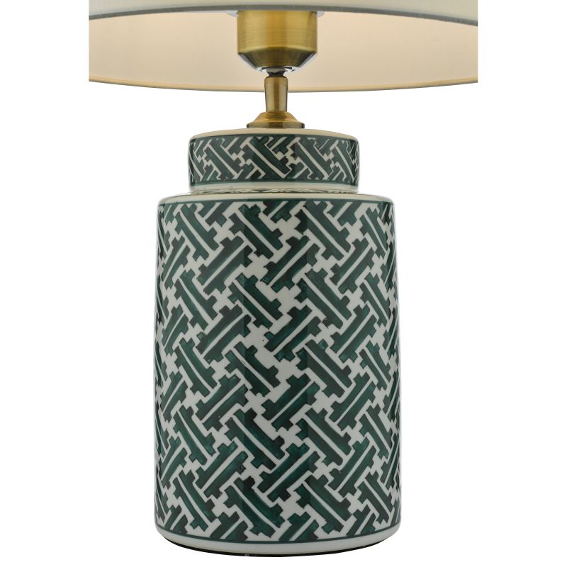 Dar-REE4224 - Reese - Base Only - Green & White Ceramic Table Lamp