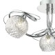 Dar-REH0350 - Rehan - Decorative Wire Chrome with Ribbed Glass 3 Light Centre Fitting