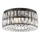 Dar-REL0422 - Relena - Matt Black 4 Light Flush with Crystal