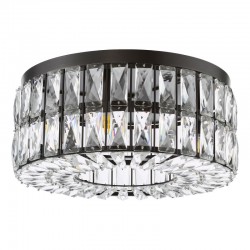 Relena - Matt Black 4 Light Flush with Crystal