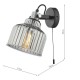 Dar-RHO0710 - Rhode - Smoky Ribbed Glass & Black Wall Lamp