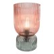 Dar-RHU4203 - Rhubarb - Pink & Green Ribbed Glass Table Lamp