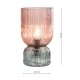 Dar-RHU4203 - Rhubarb - Pink & Green Ribbed Glass Table Lamp