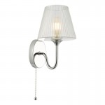 Rimaz - Polished Chrome Wall Lamp with Ribbed Glass IP44