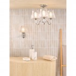 Rimaz - Polished Chrome Wall Lamp with Ribbed Glass IP44