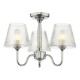Dar-RIM5350 - Rimaz - Polished Chrome 3 Light Semi Flush with Ribbed Glass IP44