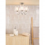 Rimaz - Polished Chrome 3 Light Semi Flush with Ribbed Glass IP44