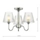 Dar-RIM5350 - Rimaz - Polished Chrome 3 Light Semi Flush with Ribbed Glass IP44