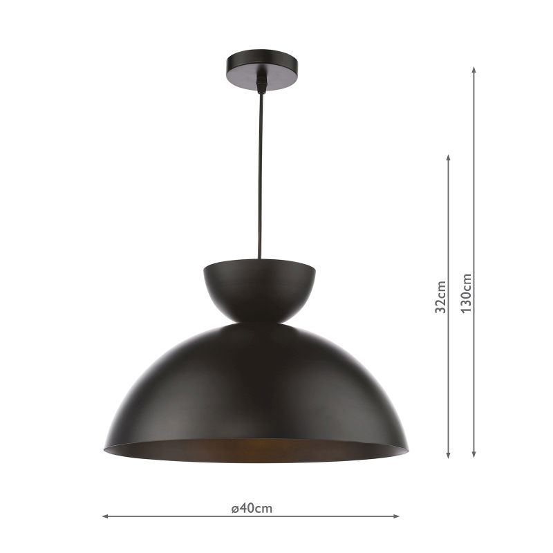 Dar-RIY8622 - Riya - Matt Black Pendant Ø 40 cm