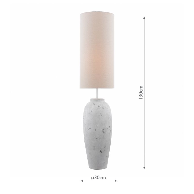 Dar_Vol3-ROE4902 - Roetta - Natural Stone Floor Lamp with Natural Linen Shade