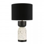 Roja - White Terrazzo & Black Wood Table Lamp with Black Shade