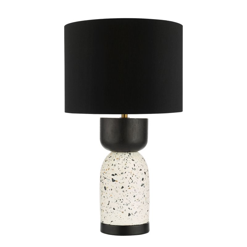 Dar-ROJ4255 - Roja - White Terrazzo & Black Wood Table Lamp with Black Shade