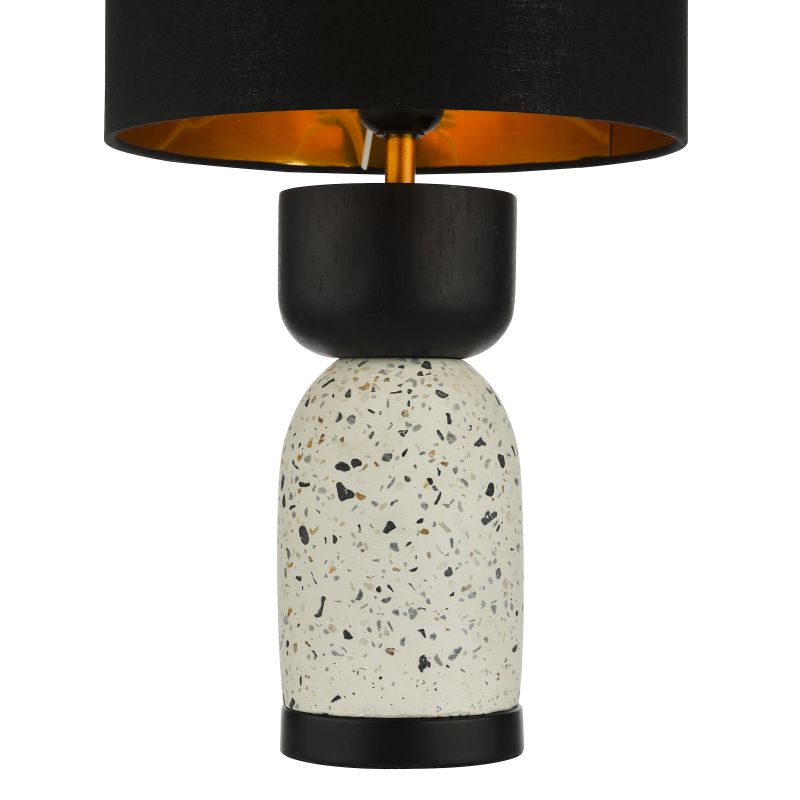 Dar-ROJ4255 - Roja - White Terrazzo & Black Wood Table Lamp with Black Shade