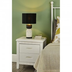 Roja - White Terrazzo & Black Wood Table Lamp with Black Shade Roja - White Terrazzo & Black Wood Table Lamp with Black Shade