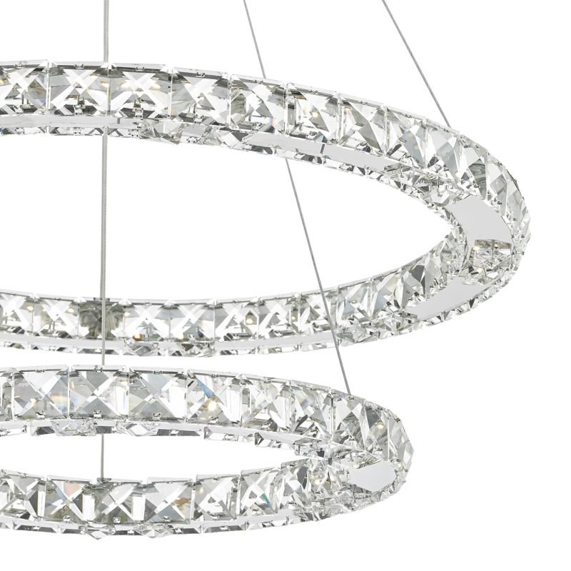 Dar-ROM2550 - Roma - Dimmable LED Crystal With Chrome Pendant