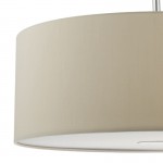 Ronda - Chrome 3 Light Pendant with Taupe Shade & Diffuser - ∅ 60 Ronda - Chrome 3 Light Pendant with Taupe Shade & Diffuser - ∅ 60