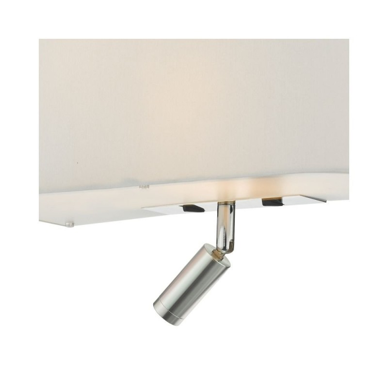 Dar-RON712L - Ronda - Ivory Fabric with Diffuser 3 Light Double Wall Lamp