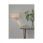 Ronda - Ivory Fabric Shade 3 Light LED Wall Lamp with Diffuser  Ronda - Ivory Fabric Shade 3 Light LED Wall Lamp with Diffuser