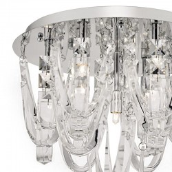 Roxanne - Chrome and Crystal with Swag 7 Light Ceiling Lamp Roxanne - Chrome and Crystal with Swag 7 Light Ceiling Lamp