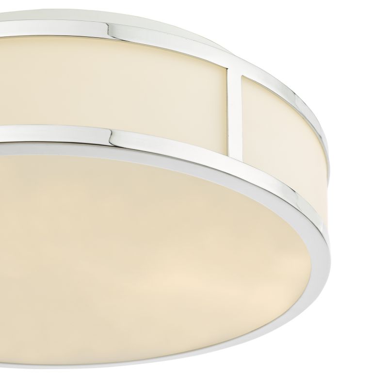 Dar-ROY5050 - Royce - Polished Chrome Flush with Opal Glass IP44