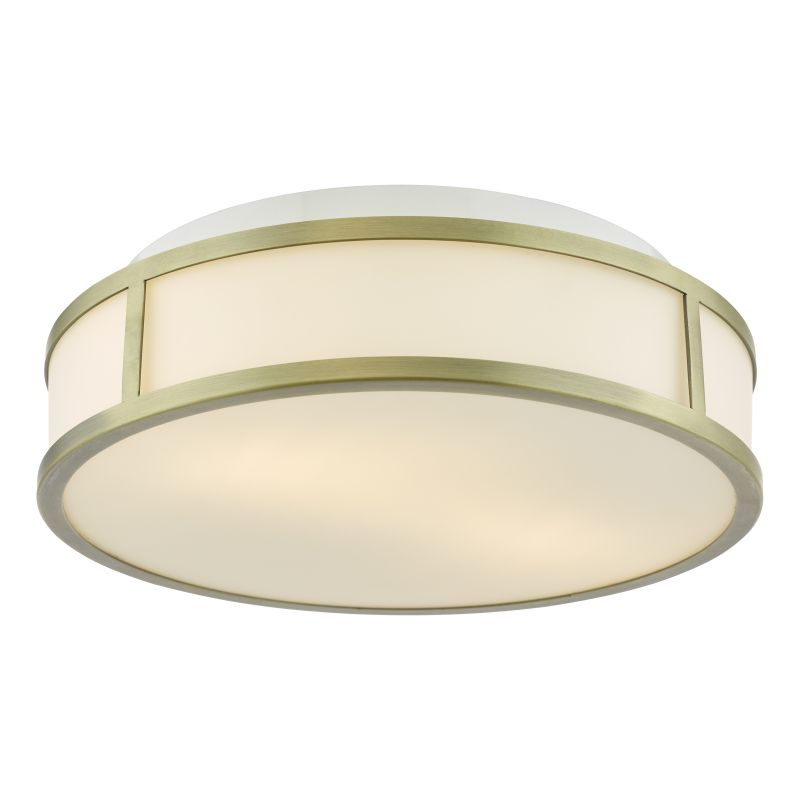 Dar-ROY5075 - Royce - Matt Antique Brass Flush with Opal Glass IP44