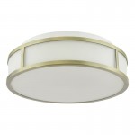 Royce - Matt Antique Brass Flush with Opal Glass IP44