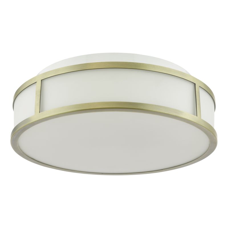 Dar-ROY5075 - Royce - Matt Antique Brass Flush with Opal Glass IP44