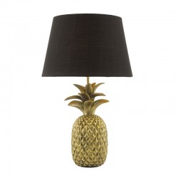 Safa - Gold Pineapple Table Lamp with Black Shade Safa - Gold Pineapple Table Lamp with Black Shade