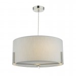 Santion - Satin Chrome 3 Light Pendant with Grey Shade Santion - Satin Chrome 3 Light Pendant with Grey Shade