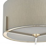 Santion - Satin Chrome 3 Light Pendant with Grey Shade Santion - Satin Chrome 3 Light Pendant with Grey Shade