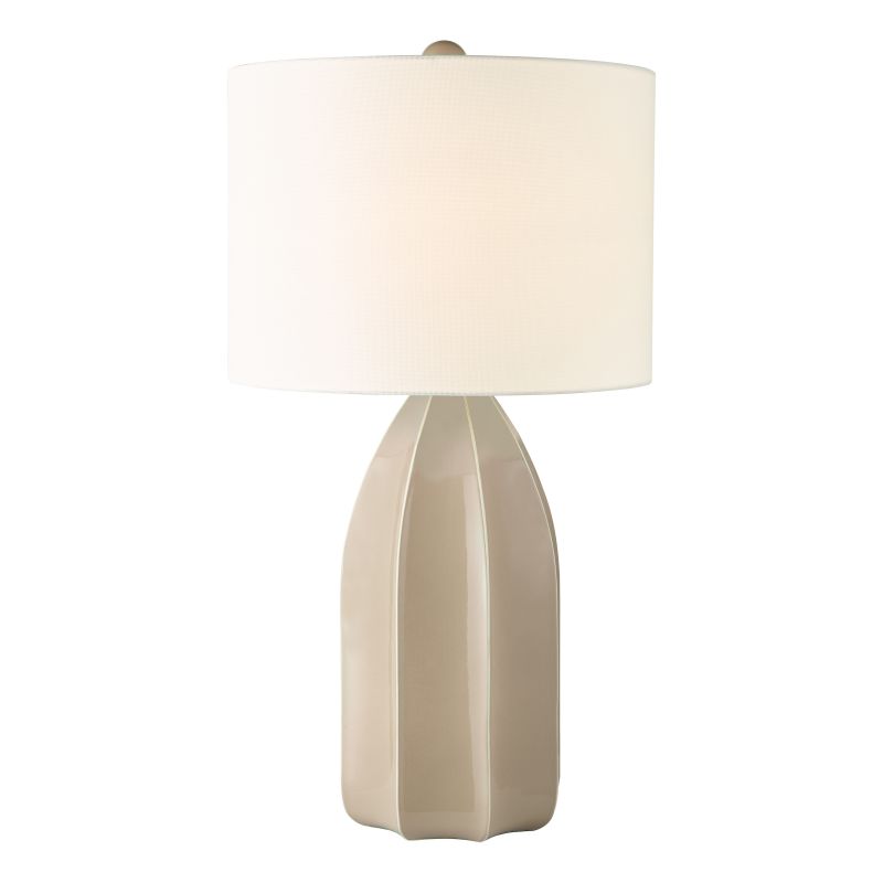 Dar-SAU4229 - Saundra - Taupe Porcelain Table Lamp with White Linen Shade